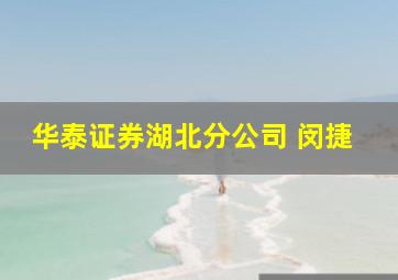 华泰证券湖北分公司 闵捷